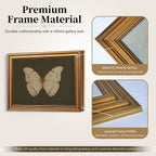 Vintage Butterfly Wall Art Gold Framed Canvas Print 8x10 inch