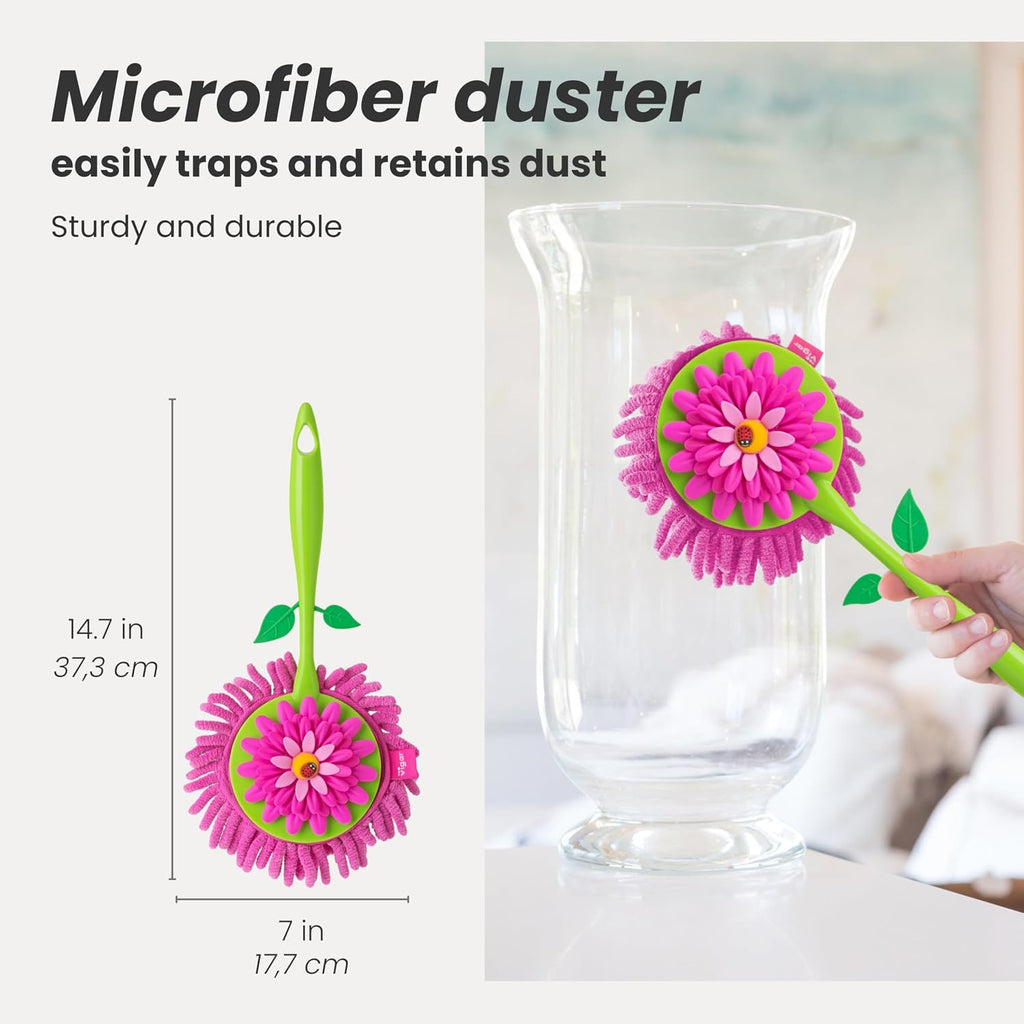 Vigar Flower Power Microfiber Duster with Non-Slip Handle