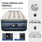 iDOO Twin Air Mattress with Built in Pump, Luxury Blow up Mattress, Comfort Inflatable Mattress for Camping, Guests & Home, Durable, Dual Chamber Single Air Bed, Colchon Inflable