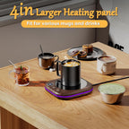 Mug Warmer Upgraded,Coffee Mug Warmer for Desk LEDs Light 3 Temp Settings (113-167°F) 1-12H Timer 4 H Auto Shut Off Beverage Cup Candle Warmer for Coffee Tea Milk(Wood Grain)