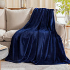 JIAHANNHA Navy Blue Throw Blanket Twin Size 60 by 80 Inches Flannel Fleece by JIAHANNHA