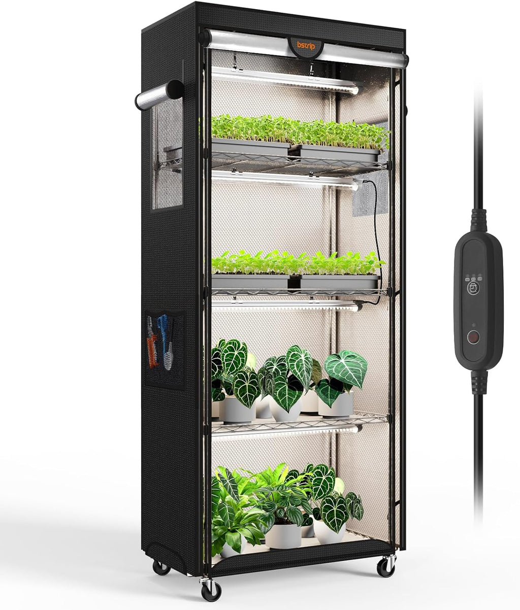 Bstrip Indoor Greenhouse with Grow Light, Oxford Fabric Grow Tent