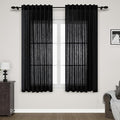 Nanspring Black Linen Curtains 63 inches Long by Nanspring