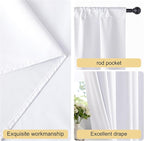 NICETOWN Bedroom 100% Blackout Curtains, 2 Panels, 42 by 54, Snow White - Image 5