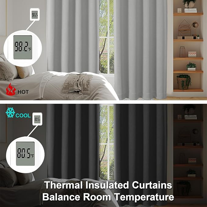 Simplebrand Ava Silver Grey Blackout Curtains - Image 6
