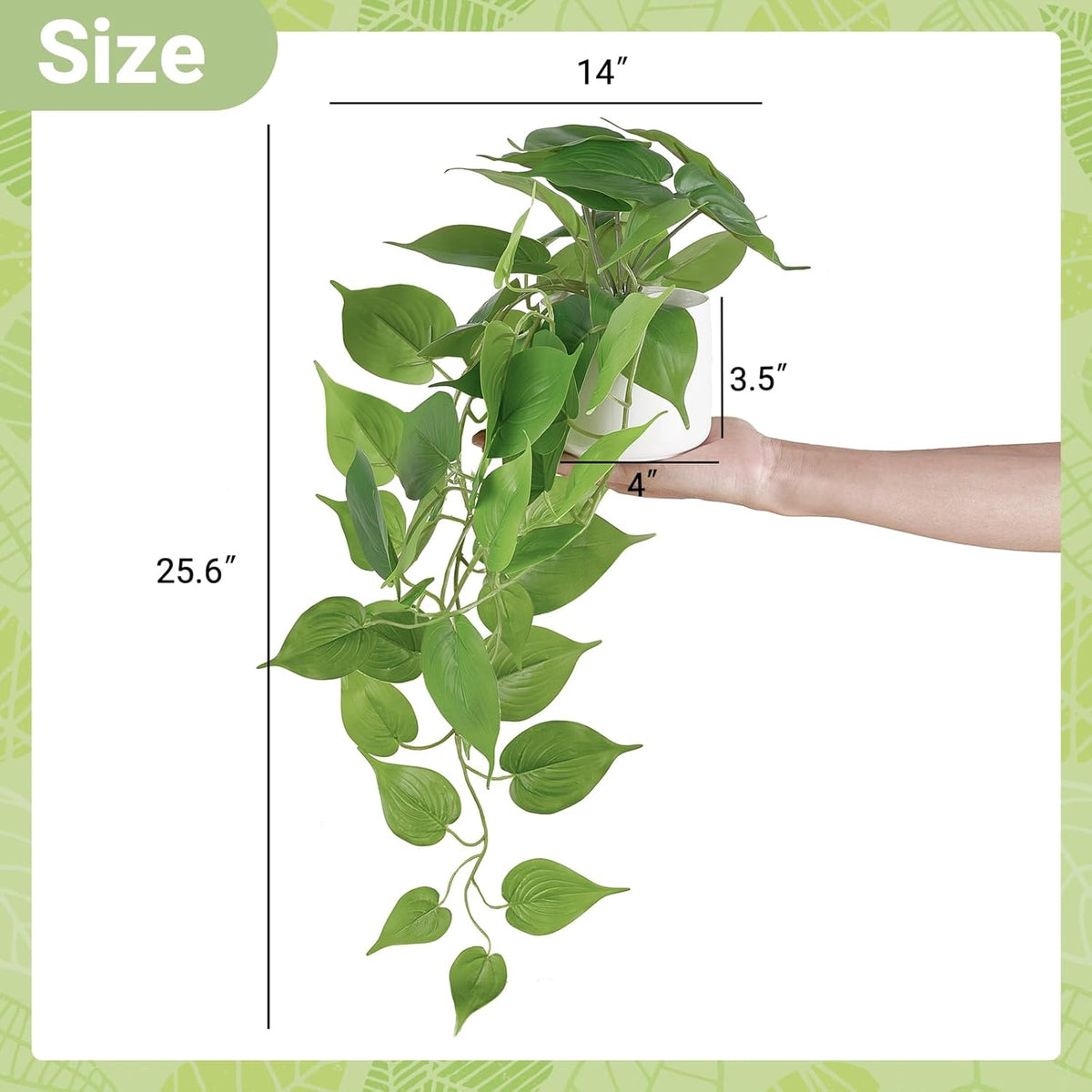 Mkono Fake Hanging Plants with Ceramic Pot, 25" Artificial Plants Indoor