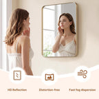 Kosmonia 20x16 Inch Bathroom Vanity Mirror Brushed Champagne Gold