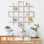 Suzile Mug Display Shelf Wall Mounted,Grid Size 5.1x5.1x3in,White