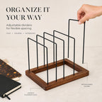 ZICOTO Stylish File Organizer for Desk - Premium Wooden Document Holder