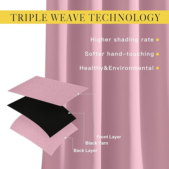 NICETOWN Crystal Pink Blackout Curtains - Image 5