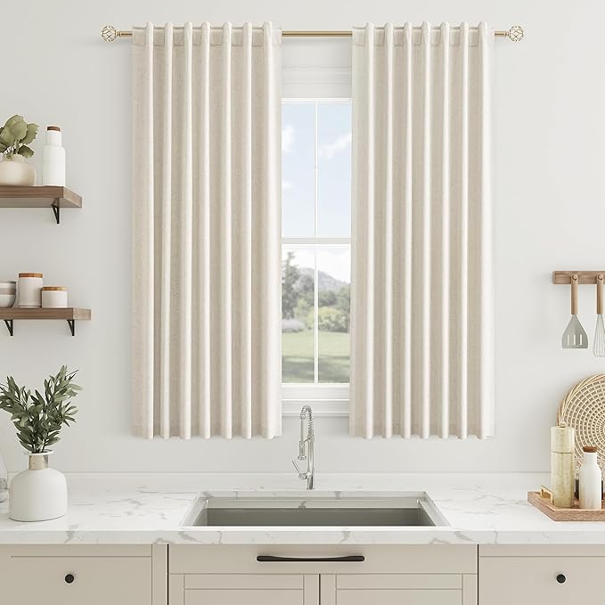 Guken 100% Blackout Curtains 54 Inch Length 2 Panels Set by Guken