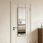48x14 Inch Full Length Mirror Over the Door Hang or Wall Mounted Black