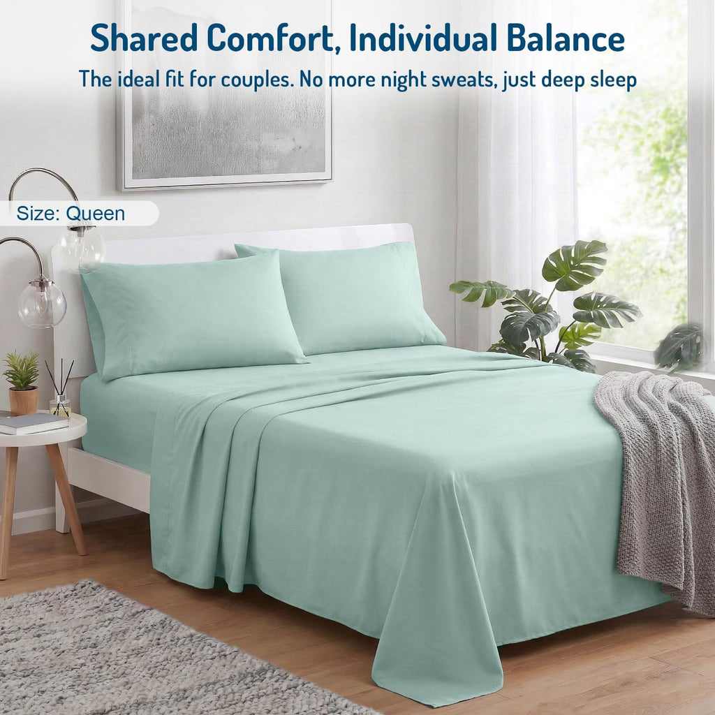 Coolmax® Cooling Sheets for Hot Sleepers, Queen Size, Aqua
