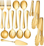 12-Piece Black Serving Utensils Set, Serving Spoons for Buffet