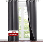 NICETOWN Grey Full Shade Curtain Panels, Pair of Thermal Insulated & Energy by NICETOWN