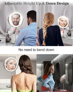 8" Lighted Makeup Mirror with Light,30X Magnifying Height Adjustable Mirror