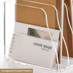 SANRUI Acrylic Desk File Organizer, Clear Magazine File Holder 4 Slot