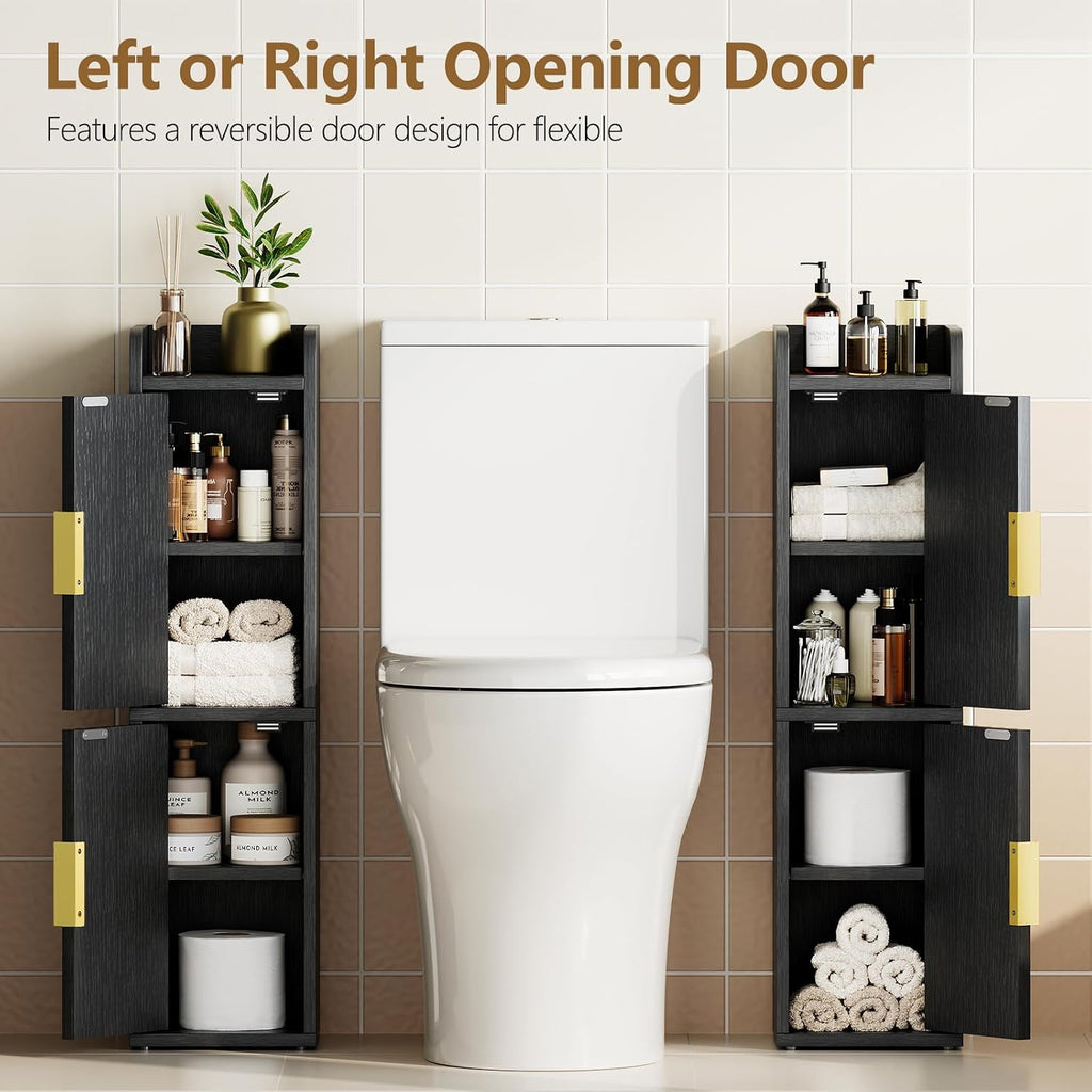 Yoobure Fluted Small Bathroom Storage Cabinet, Narrow Toilet Paper Cabinets