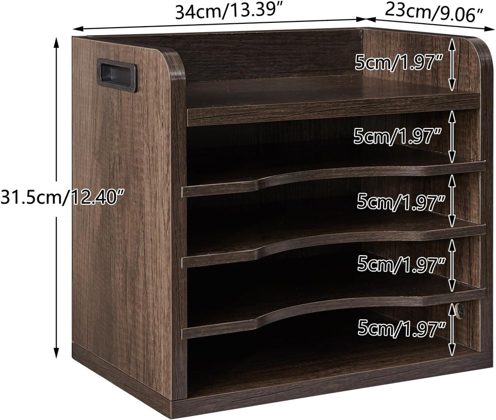 YMYNY Desktop File Organizer with Handle,Office Organizer Black Gray