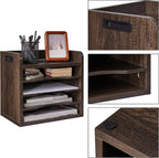 YMYNY Desktop File Organizer with Handle,Office Organizer Black Gray
