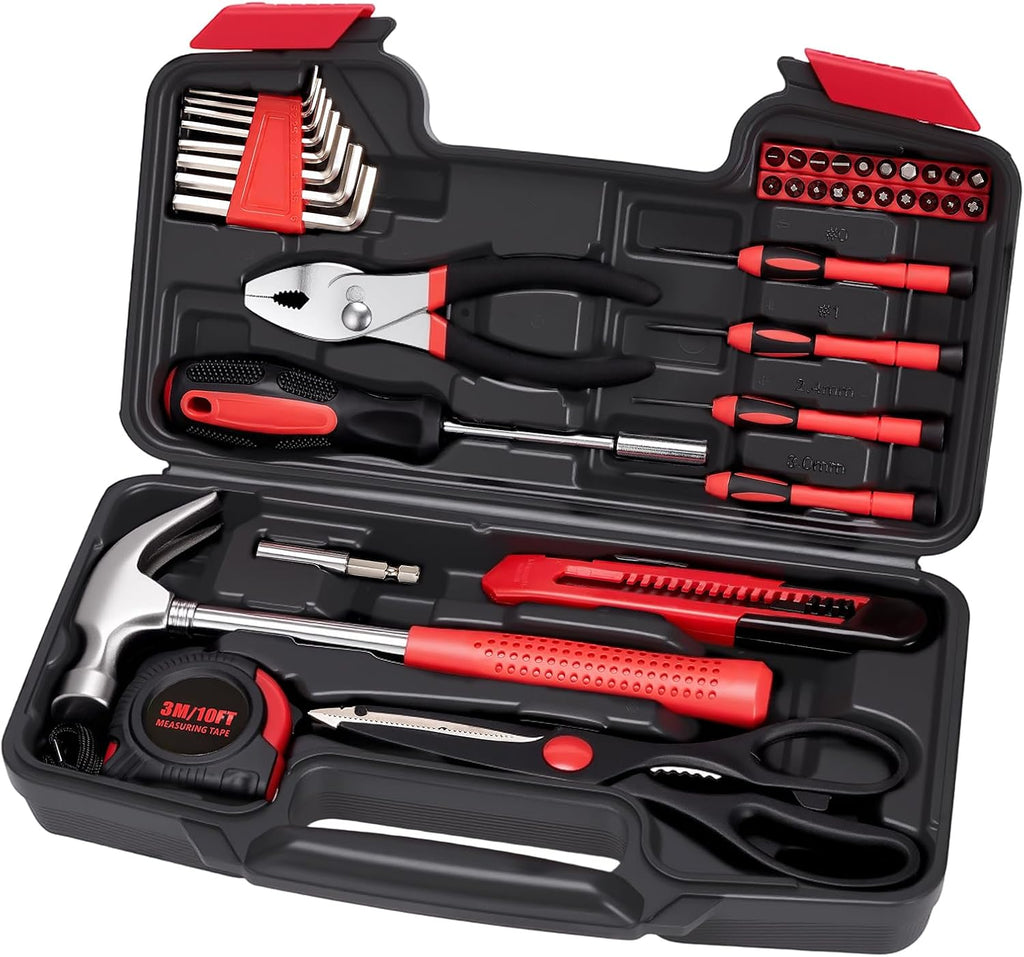 39-Piece Home Tool Set with Compact Case for Repairs and DIY