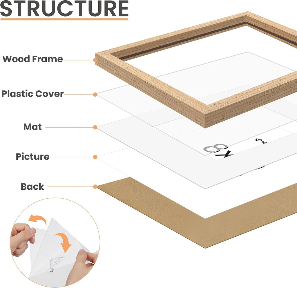 upsimples 16x20 Picture Frame Solid Wooden, Nursery Wall Frames Set of 3