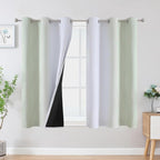 Estelar Textiler Sage Green and Greyish White Ombre Blackout Curtains 45 Inch by ESTELARTEXTILER