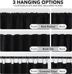 Deconovo Blackout Curtains, Thermal Insulated, W42 x L84 2 Panels, Back Tab - Image 2