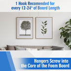 24 Pack Foam Board Hangers Foamcore Wall Mounting Hangers