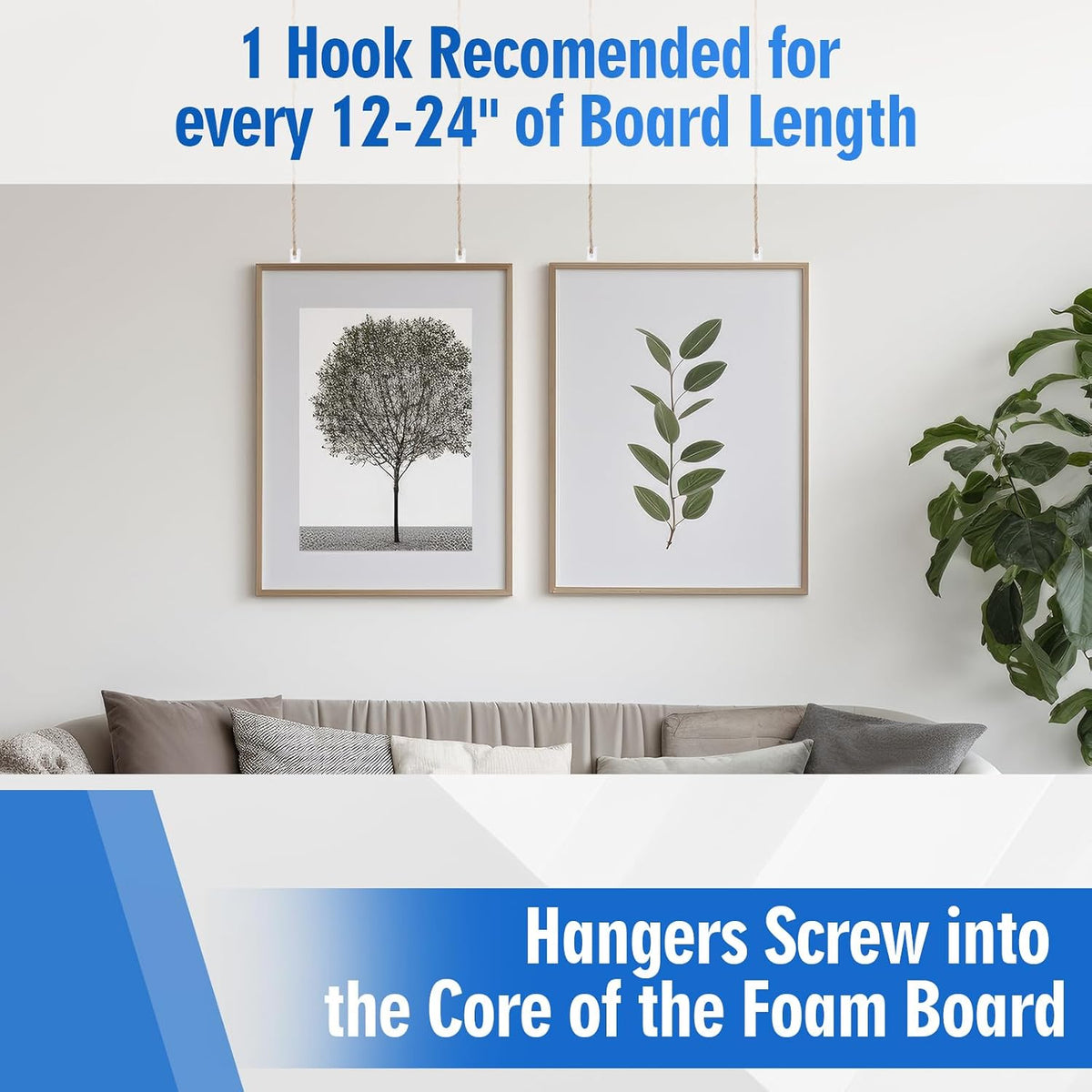 24 Pack Foam Board Hangers Foamcore Wall Mounting Hangers