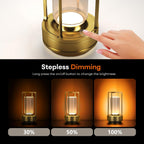 Portable Metal Table Lamp for Indoor/Outdoor，Rechargeable Cordless 3 Colors