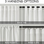 Extra Long Off White Curtain 108 inches Long 2 Panels Set - Image 3