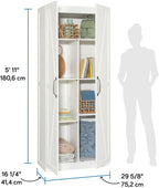 Sauder HomePlus Farmhouse Multipurpose Storage Cabinet Tall Pantry with Adjustable Shelves, in White Finish