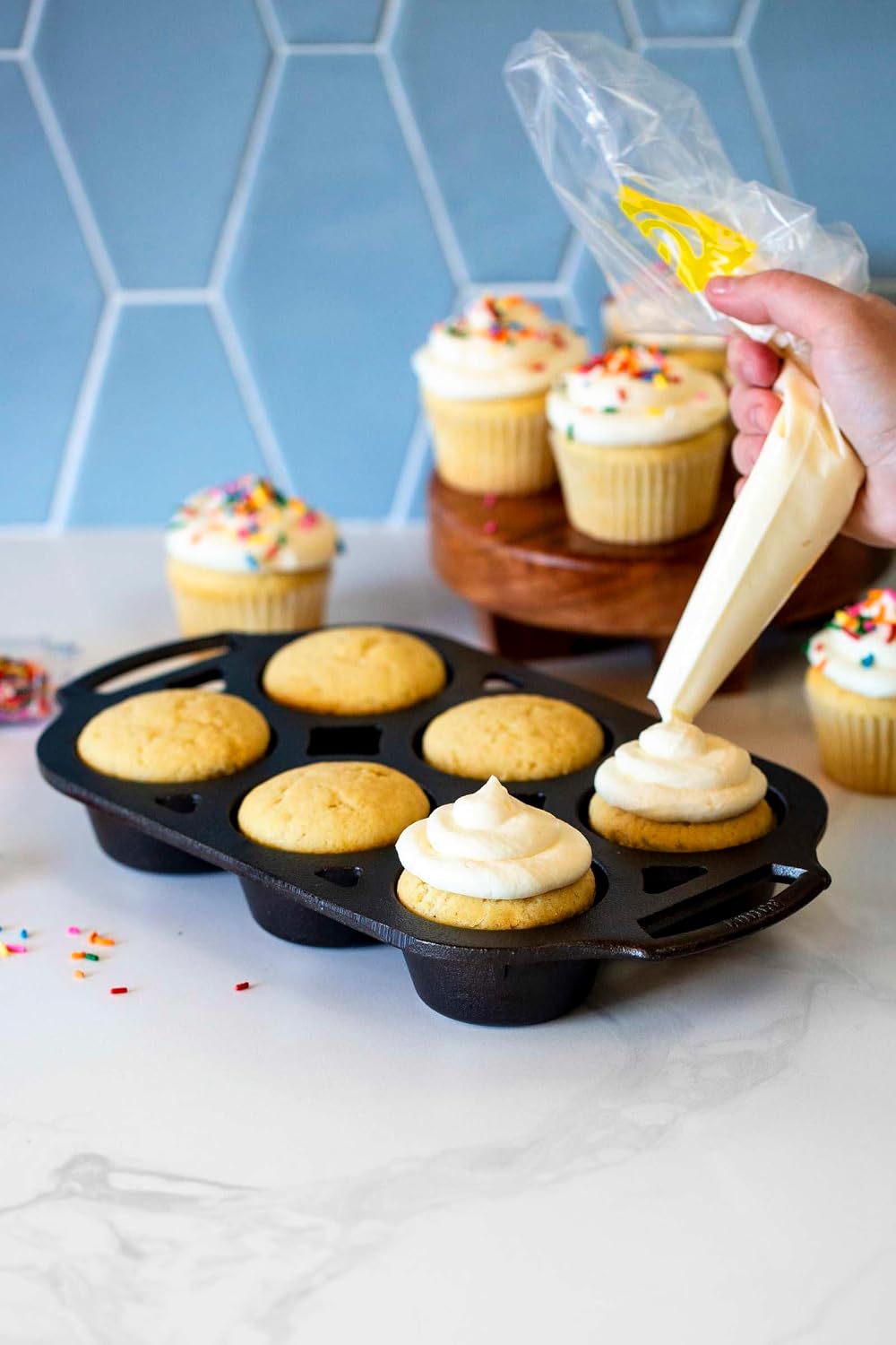 Lodge Pre-Seasoned Cast Iron 6 Wells Muffin Baking Pan, PFAS-Free