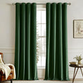 MIULEE Christmas 90 Inches Velvet Curtains Emerald Green Elegant Grommet by MIULEE