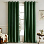 MIULEE Christmas 90 Inches Velvet Curtains Emerald Green Elegant Grommet by MIULEE