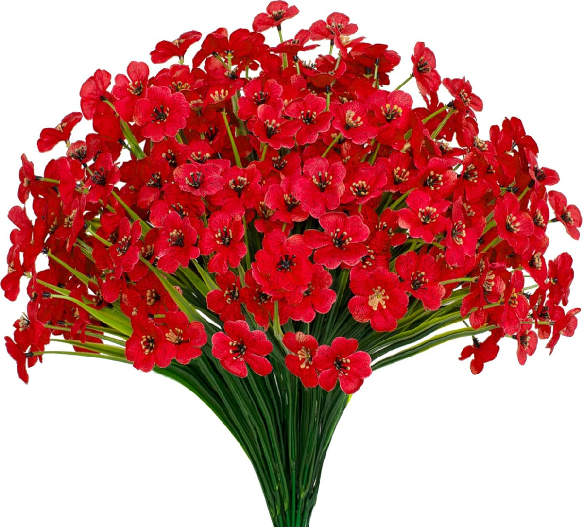 15 Bundles Artificial Flowers UV Resistant Outdoor Plants No Fade Faux Plastic Shrubs Fake Silk Flowers Window Box Garden Porch Home Decoration(Fuchsia)