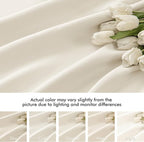 MIULEE Beige White Back Tab Blackout Curtains 63 Inch Length 2 Panels Set - Image 8