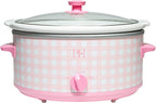 Paris Hilton 6-Quart Manual Slow Cooker, Naturally Nonstick Stoneware Ceramic Insert, Three Settings (Low, High, Warm), Dishwasher Safe Family Size Slow Cooker, White