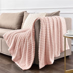 BEDELITE Fleece Throw Blanket for Couch – 3D Ribbed Jacquard Soft and Warm - Image 7