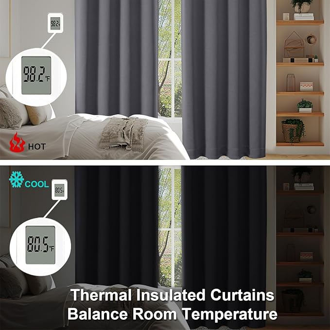 Simplebrand Ava Grey Blackout Curtains - Image 6