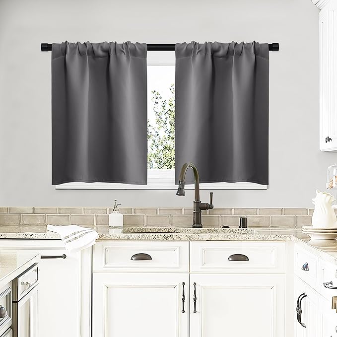 NICETOWN Short Curtains, Home Decoration Thermal Insulated Rod Pocket Blackout by NICETOWN