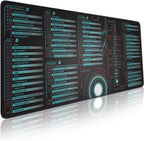 Pixiecube Excel Cheat Sheet Desk Pad | Excel Shortcut Keys Mouse Pad | Extended Large XL Gaming Mousepad | PC Office Spreadsheet Keyboard Mat | Non-Slip Stitched Edge