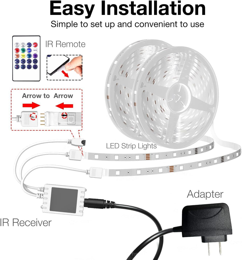DAYBETTER 100 ft Smart WiFi Led Lights, RGB Led Strip Lights for Bedroom