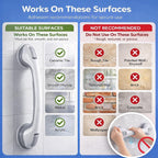 Grab Bars for Bathtubs and Showers,Suction Grab Bars 2 Pack 16.5"