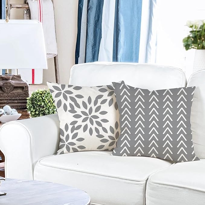 YCOLL Pillow Covers 16x16 Set of 4, Modern Sofa Throw Pillow Cover, Decorative - Image 3
