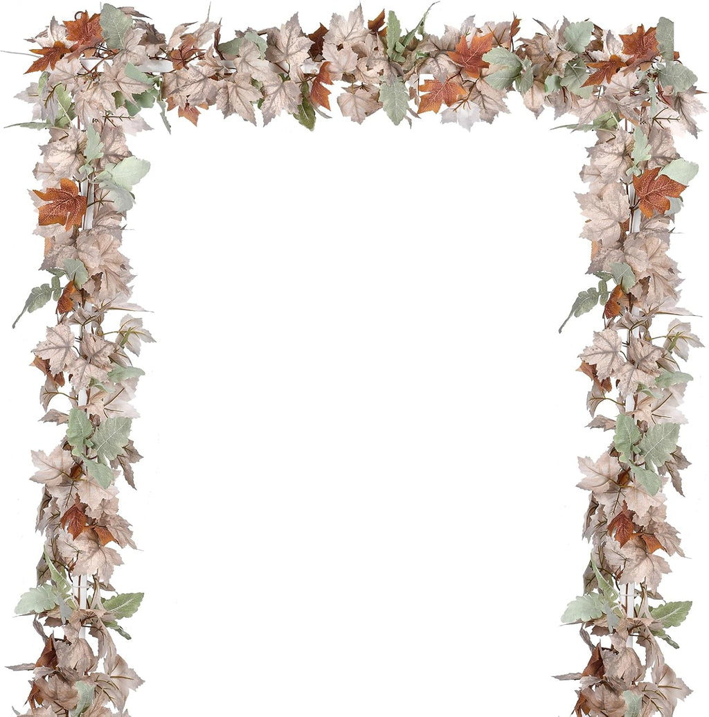 DearHouse 2 Pack Fall Garland Maple Leaf, 5.9Ft/Piece 7 Colors Hanging Vine Garland Artificial Autumn Foliage Garland Thanksgiving Decor for Home Wedding Fireplace Party Christmas