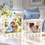 5x7 Acrylic Picture Frame 3 Pack, 10+10mm Magnetic Scalloped Frame
