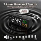 Netzu 3-in-1 Digital Clocks for Living Room, Small & Compact Alarm Clock