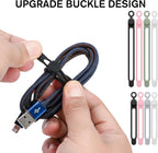 32Pcs Silicone Cable Ties, Data Cable Organizer Silicone Cable Straps Cord Ties Wrap Reusable Wire Organizers Elastic Cables Cord Management Organizers for Electronics, Home, Office, School, Travel